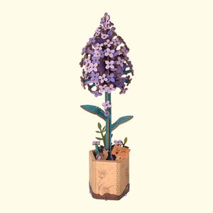 Lilac 3D Wooden Puzzle Kit, 154pcs DIY Assembly Model, Educational Toy, Craft for Kids & Adults, Home Decor, Gift Idea for puzzle lovers