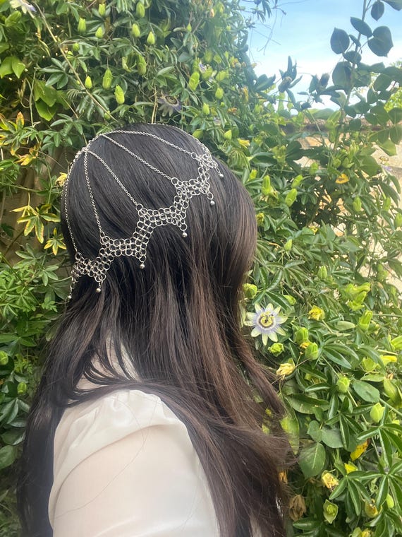 Chainmaille headpeace Medieval Headdress/ Chainmaille Headpiece/ Medieval Tiara  main image 2