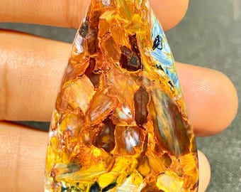 Kaboszon pietersytu: naturalny kamień szlachetny najwyższej jakości do biżuterii (58 x 30 mm, 87,20 ct)