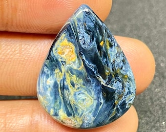 Natural affordable Pietersite Cabochon: Blue Gold Storm Pietersite Loose Stone (27x20MM, 22 CT)