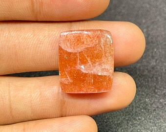 Natural Sunstone Cabochon Lot: Handpicked Loose Gemstones for Jewelry Making (18X16MM, 19.35 CT)
