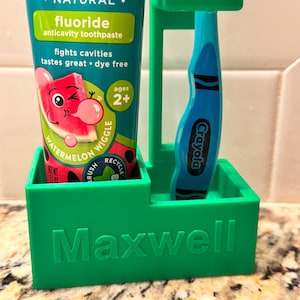 Custom Kid’s Toothbrush and Toothpaste Holder