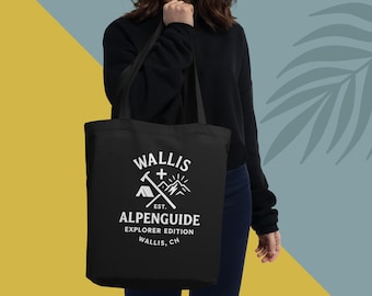 Organic cotton tote bag “Valais Alpine Guide” | Sustainable tote bag | Swiss Alps gift made from recycled cotton