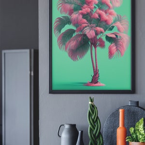 Printable Wall Art Super Mintox Pink Palm DIY Print Art Prints Pink Mint LA Palms Hollywood California Tropical image 4