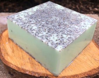 Peppermint Vanilla Poppyseed Exfoliating Shea Butter Soap Bar