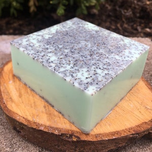 Peppermint Vanilla Poppyseed Exfoliating Shea Butter Soap Bar