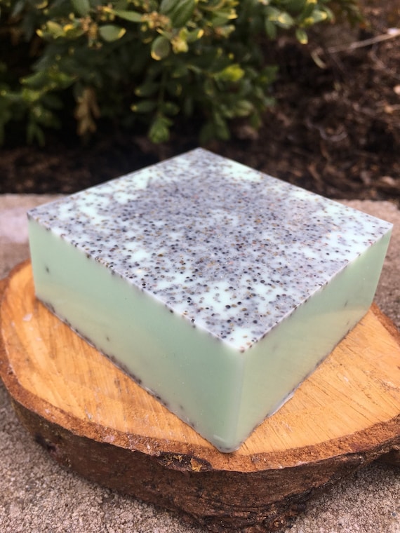 Peppermint Vanilla Poppyseed Exfoliating Shea Butter Soap Bar