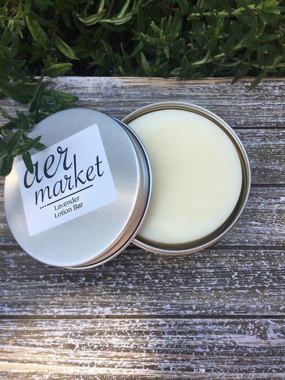 Natural Solid Lotion Bar with Travel Tin 3 oz