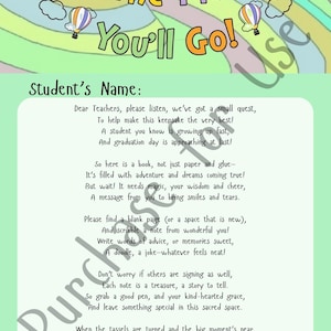 oh the Places You’ll Go Teacher Instructions - Graduation Gift