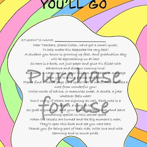 oh the Places You’ll Go Teacher Instructions - Graduation Gift