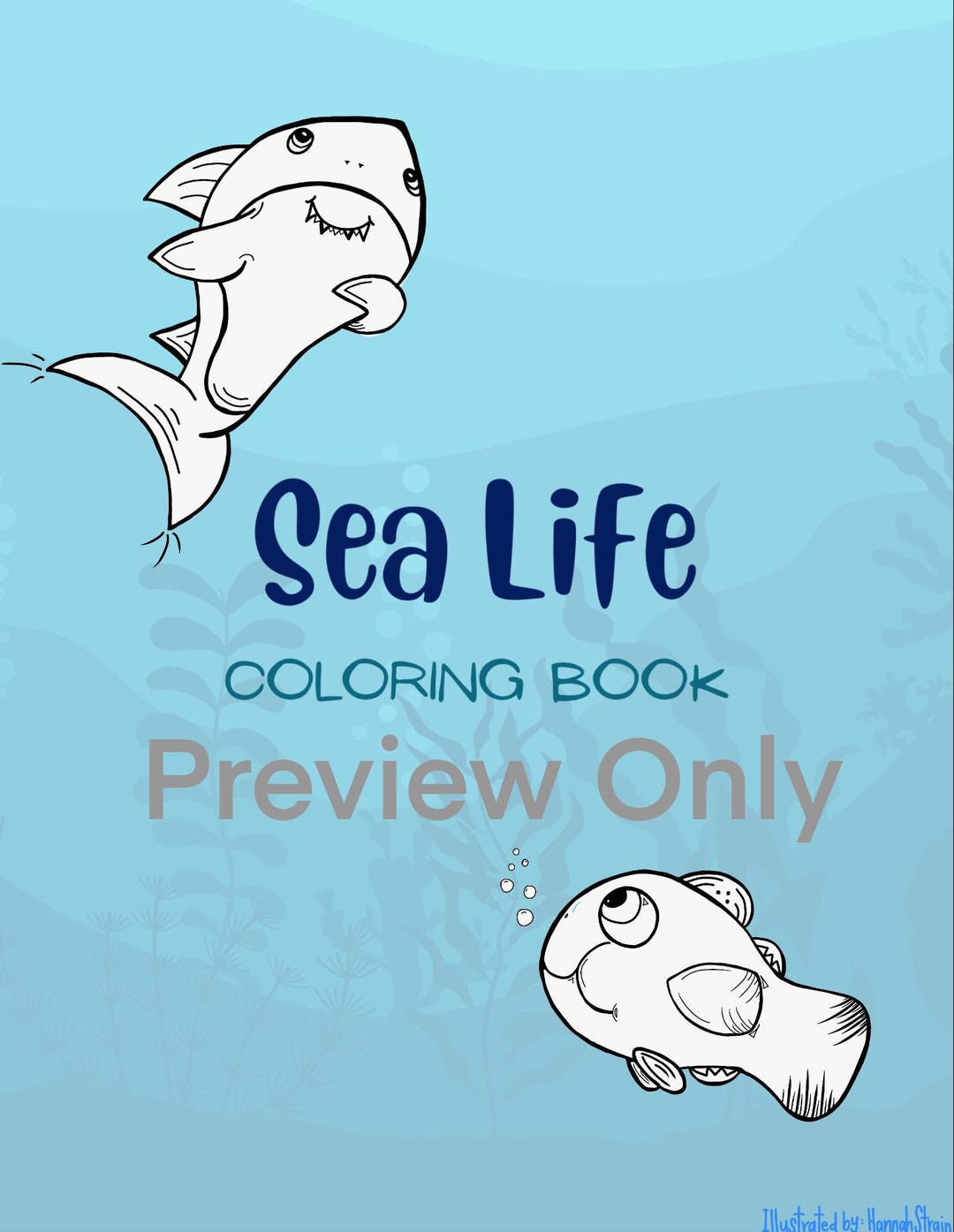 Sea Life Coloring Book - PDF Printable Pages - Hand Drawn - Etsy Canada