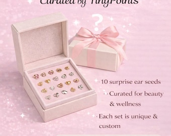10-Piece Surprise Ear Seed Jewelry Set: Gold, Silver, Specialty Styles – Acupressure Wellness