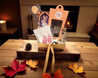 Fall Wellness Gift Box: Ear Seed Jewelry, Ghost Earrings, Gua Sha