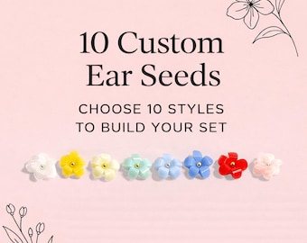 Summer Vibes Designs: Ear Seed Jewelry Set 10 Silver Acupressure Seed