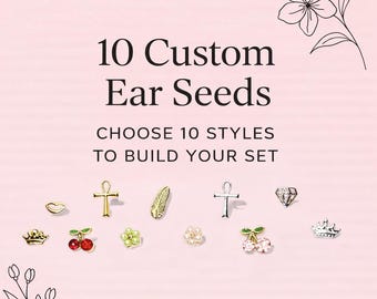 Unique and Funky Designs: Ear Seed Jewelry Set 10 Silver Acupressure Seed