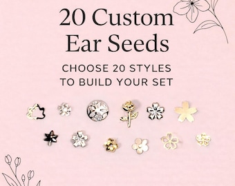 Summer Sunshine Designs: Ear Seed Jewelry Set 20 Gold Acupressure Seed