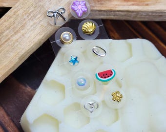 Acupressure Ear Seed Jewelry: Crystal & Gold Charms - Stress Relief