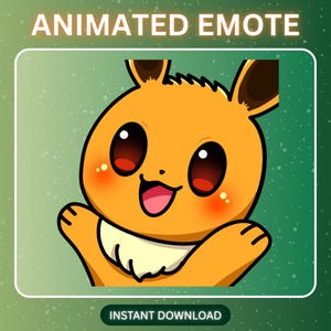 ANIMATED Eevee Clap Pokemon Emote Twitch - Cute Anime Chibi Discord Sticker, Kick Emoji for Streamer Youtube