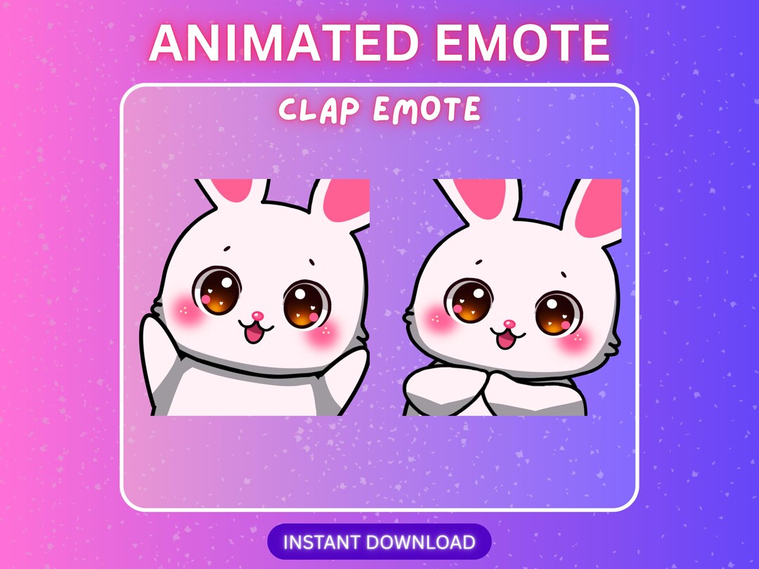 Easter Rabbit Clapping Animated White Bunny Clap Emote: Twitch/discord/kick Streamer Emoji - Etsy