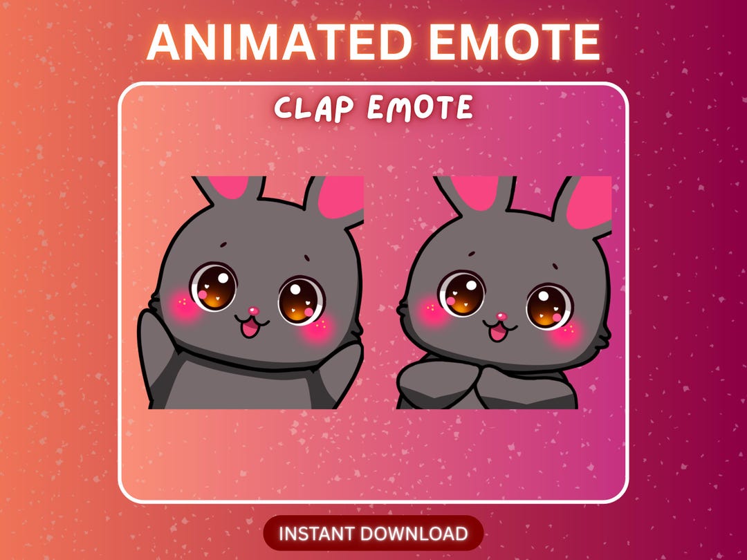 Animated Gray Bunny Clap Emote: Twitch/discord/youtube - Etsy