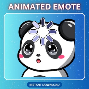 Emote di caricamento Panda ANIMATO Twitch - Adesivo Discord Chibi Anime carino, Emoji di calcio per streamer Youtube