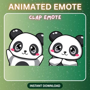 Emote Panda Battimani ANIMATO Twitch - Adesivo Discord Chibi Anime Carino, Emoji Calcio per Streamer Youtube