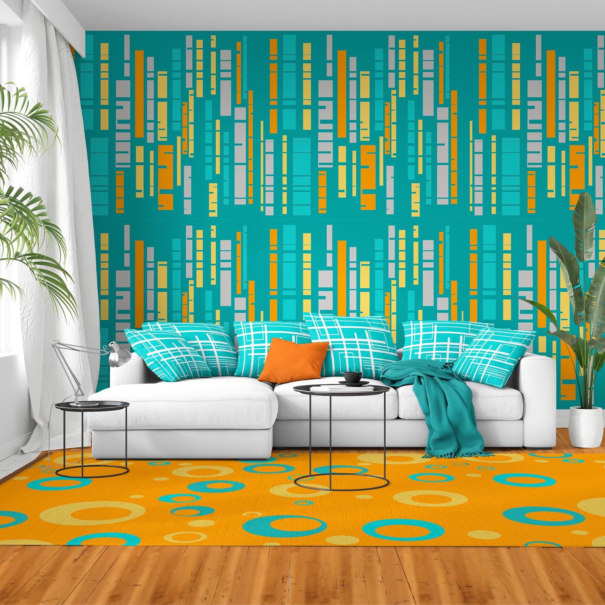 Mid Century Modern Wallpaper Mod Wallpaper Modern Wallpaper Etsy Polska