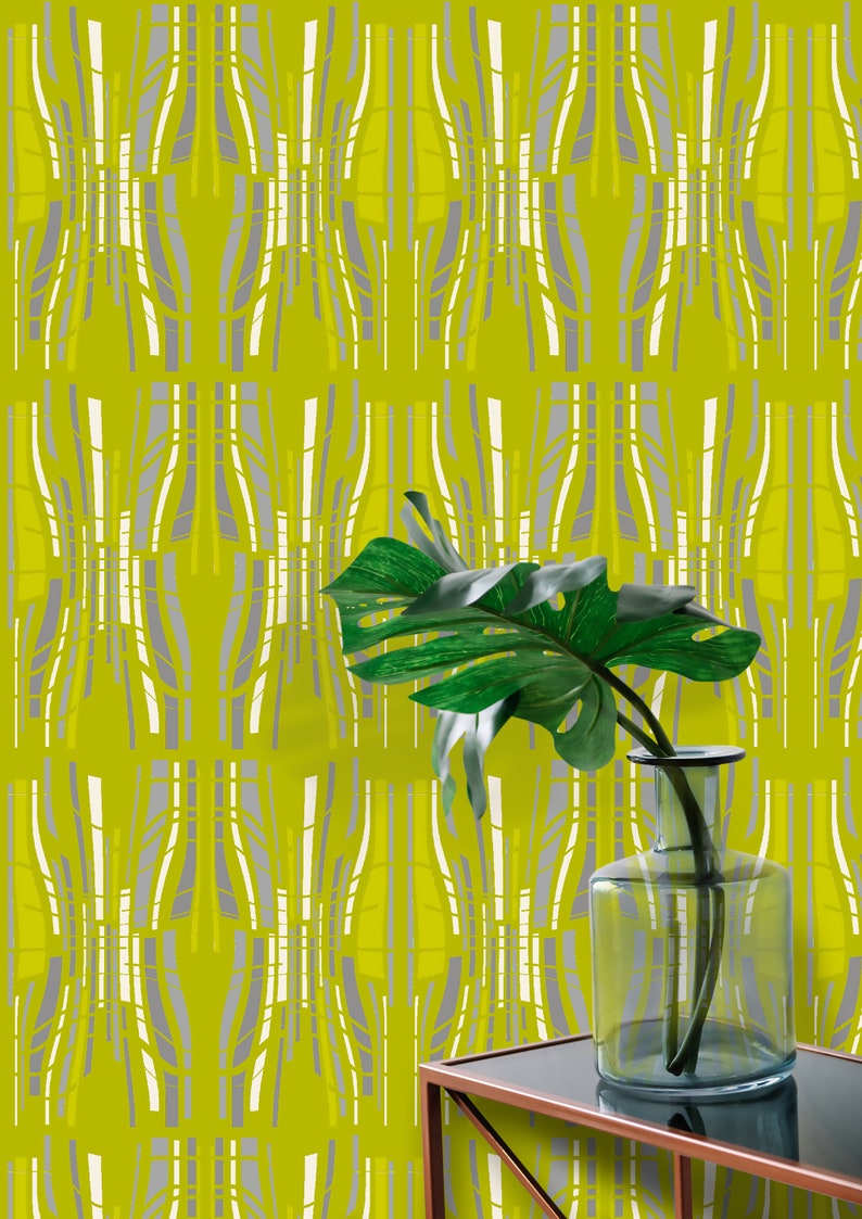 Mid Century Modern Wallpaper Modern Wallpaper Retro Etsy
