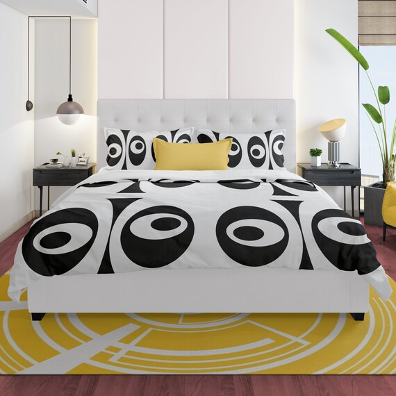 Mid Century Modern Bedding Set Retro Duvet Cover Modern Duvet Etsy