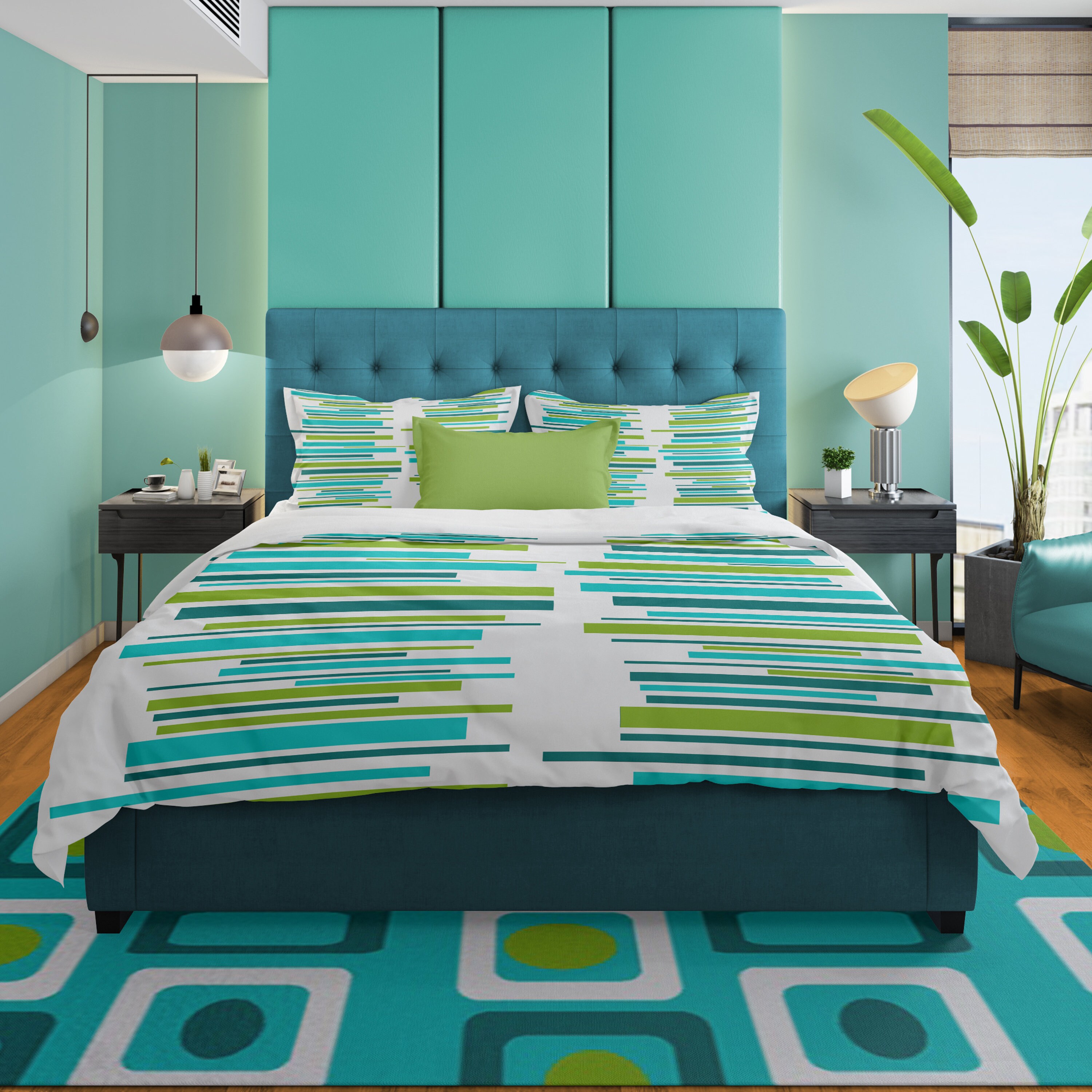 Mid Century Modern Bedding Set Retro Duvet Cover Modern Duvet Etsy