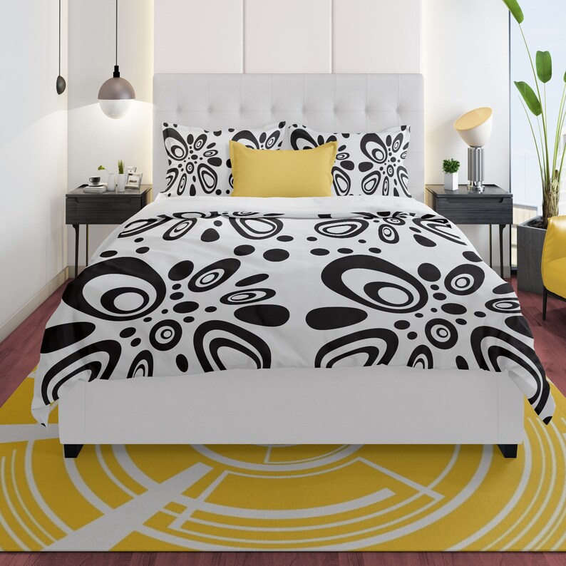 Mid Century Modern Bedding Set Retro Duvet Cover Modern Duvet Etsy