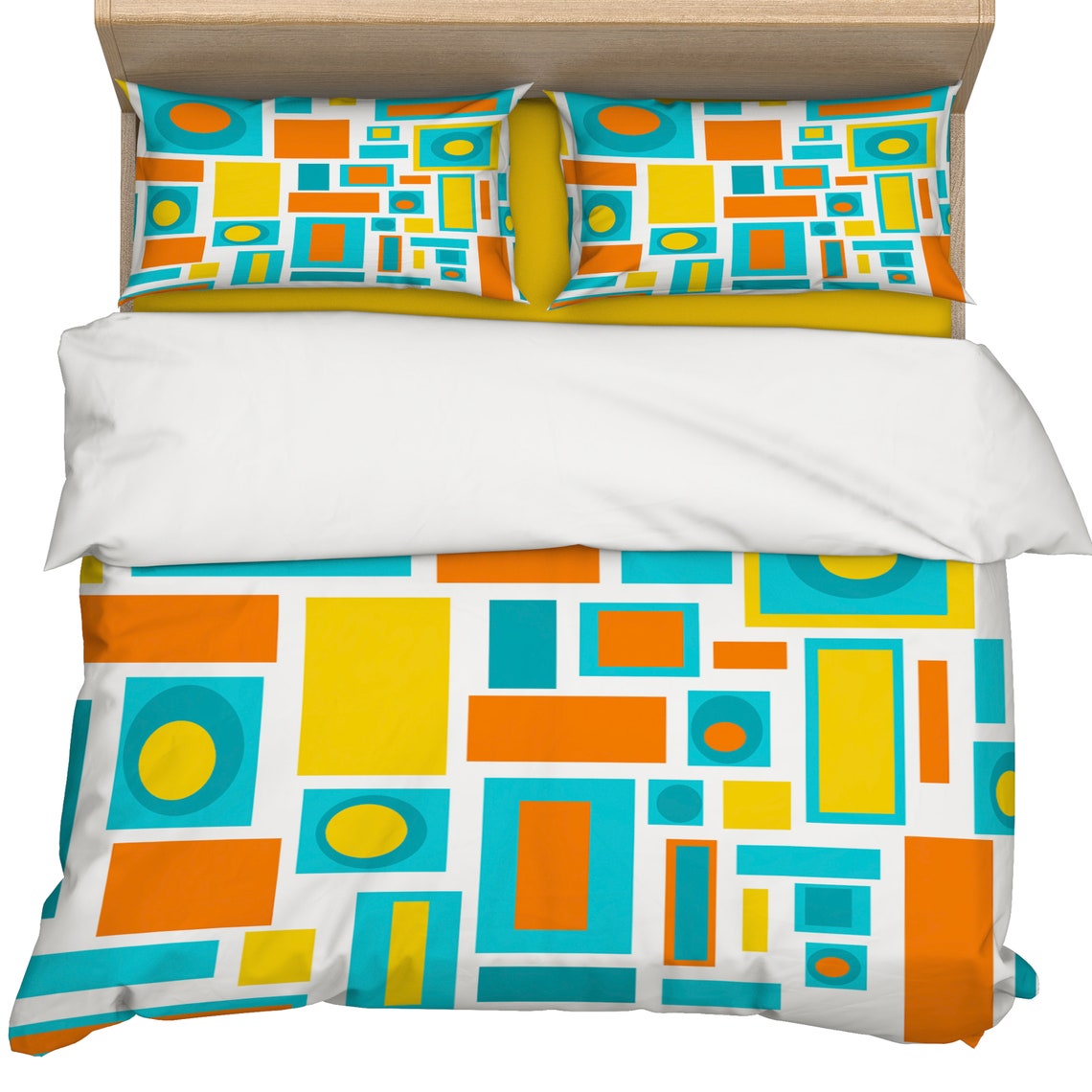Retro Bedding Set Mid Century Modern Modern Duvet Cover Etsy