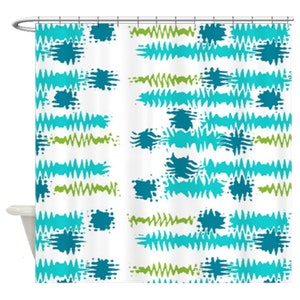 Mid Century moderno retro baño cortina impresión cortina retro | Etsy