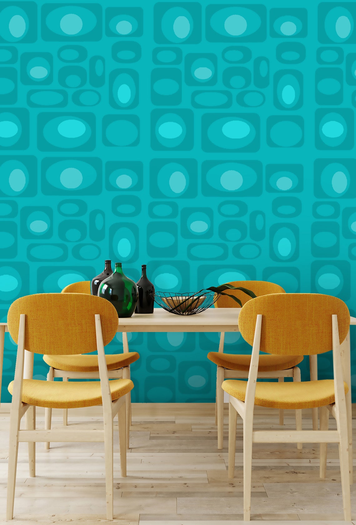 Mid Century Modern Wallpaper Modern Wallpaper Retro Etsy