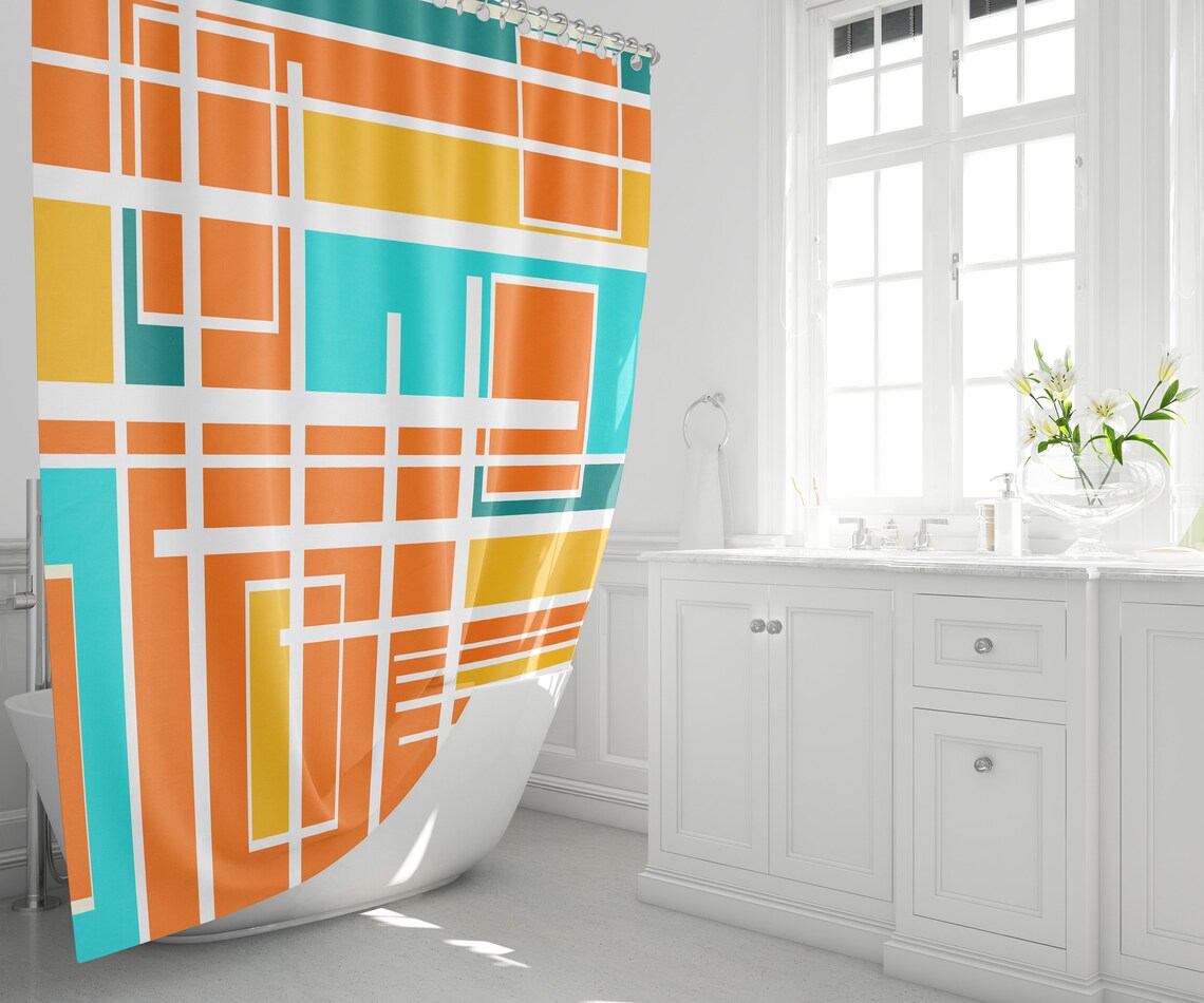 Mid Century Moderne Dusche Vorhang Mid Century Modern Print | Etsy
