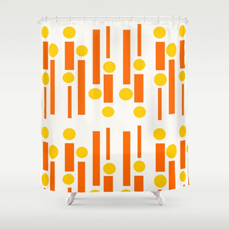 Print Shower Curtain Mid Century Modern Shower Curtain Pattern Etsy