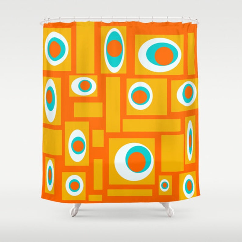 Mid Century Modern Print Shower Curtain Mid Century Modern Etsy