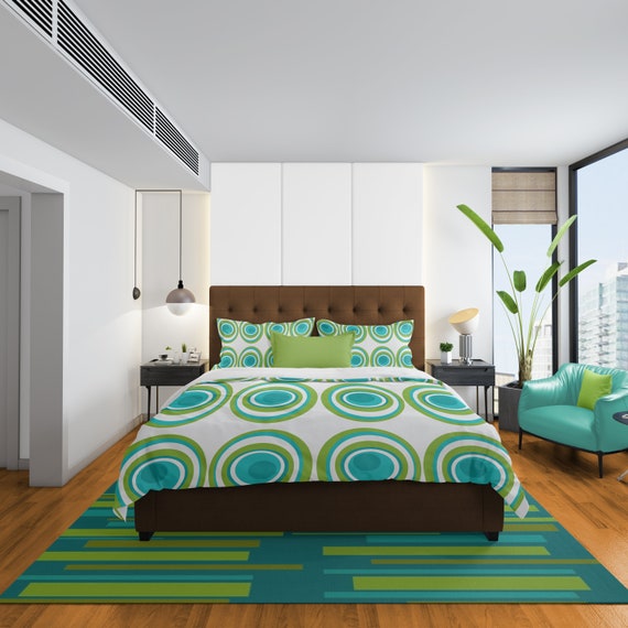 Mid Century Modern Bedding Set Retro Duvet Cover Modern Duvet Etsy