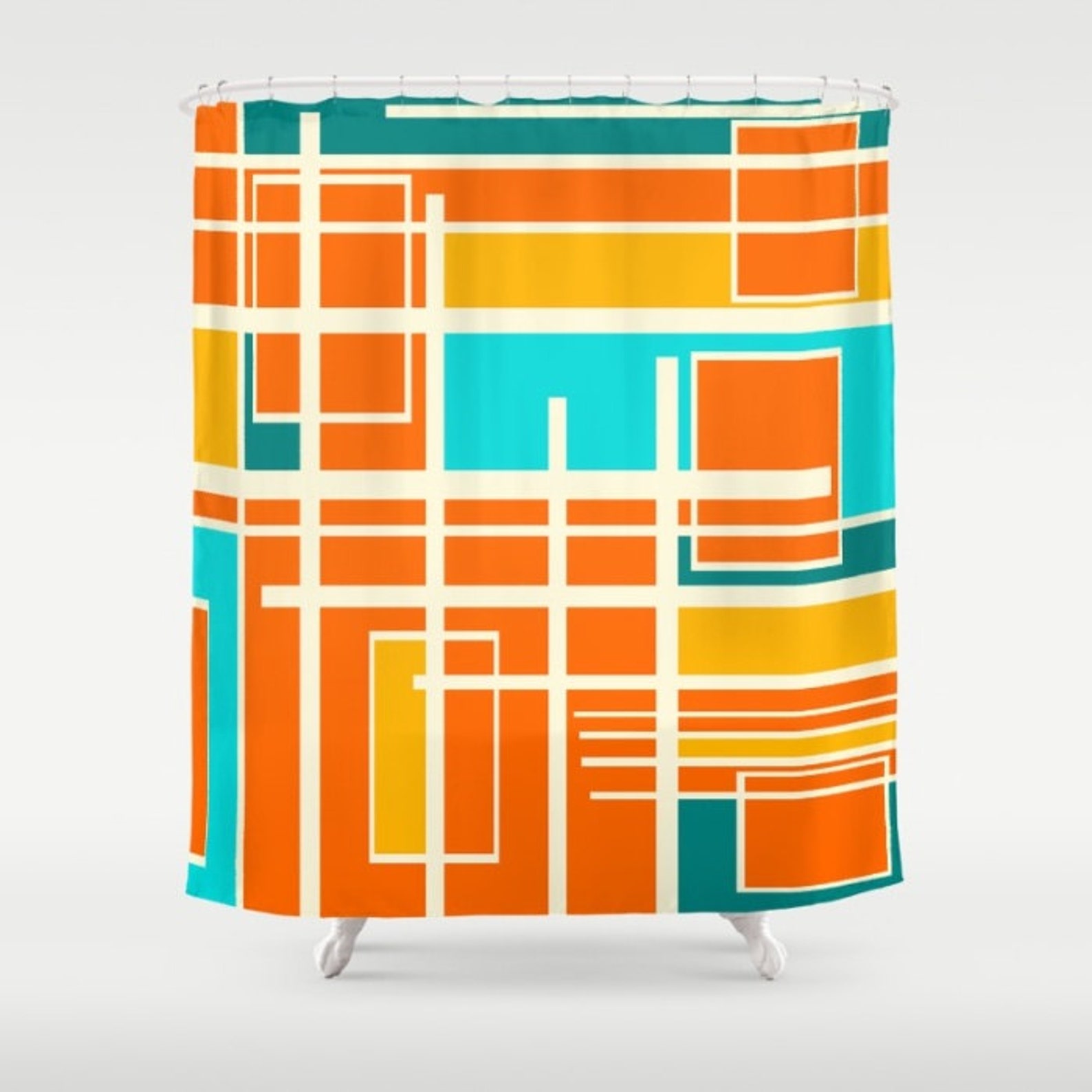 Mid Century Modern Shower Curtain Mid Century Modern Print Etsy