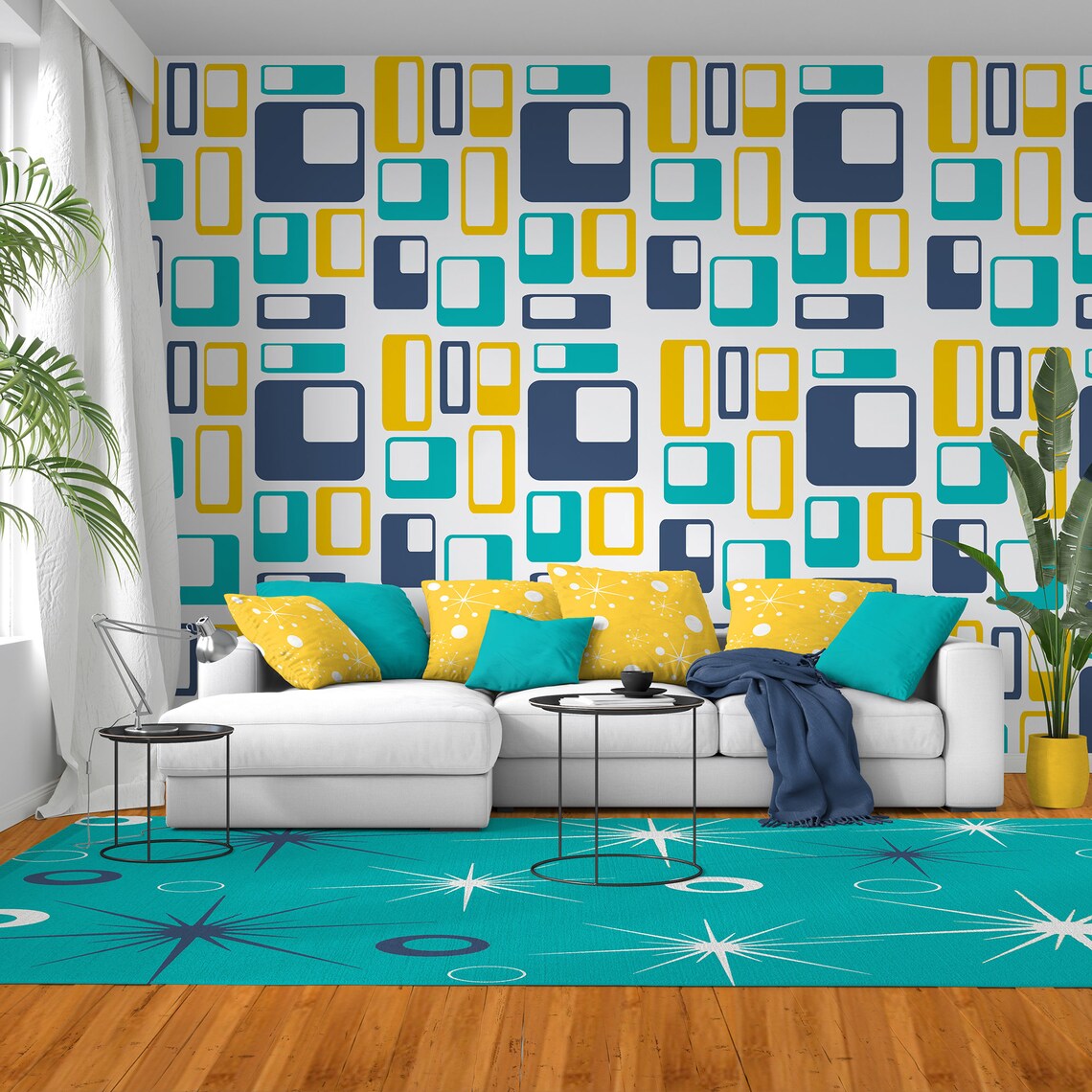 Mid Century Modern Wallpaper Mod Wallpaper Modern Wallpaper Etsy