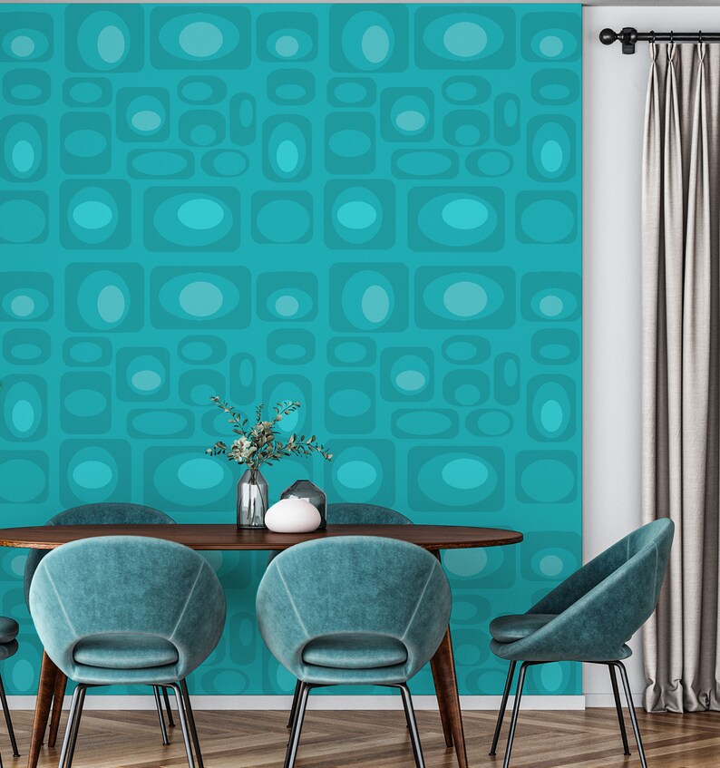 Mid Century Modern Wallpaper Modern Wallpaper Retro Etsy