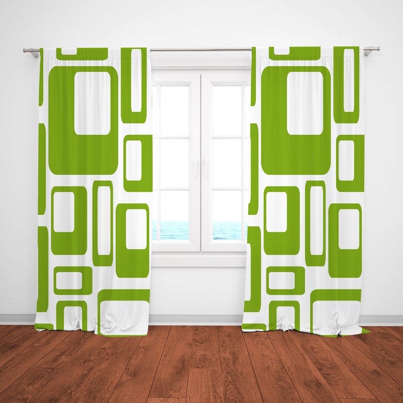Mid Century Curtains Retro Curtain Panels Modern Curtain Panel Modern Drapery Panels Retro Window Curtains Mid Century Curtains