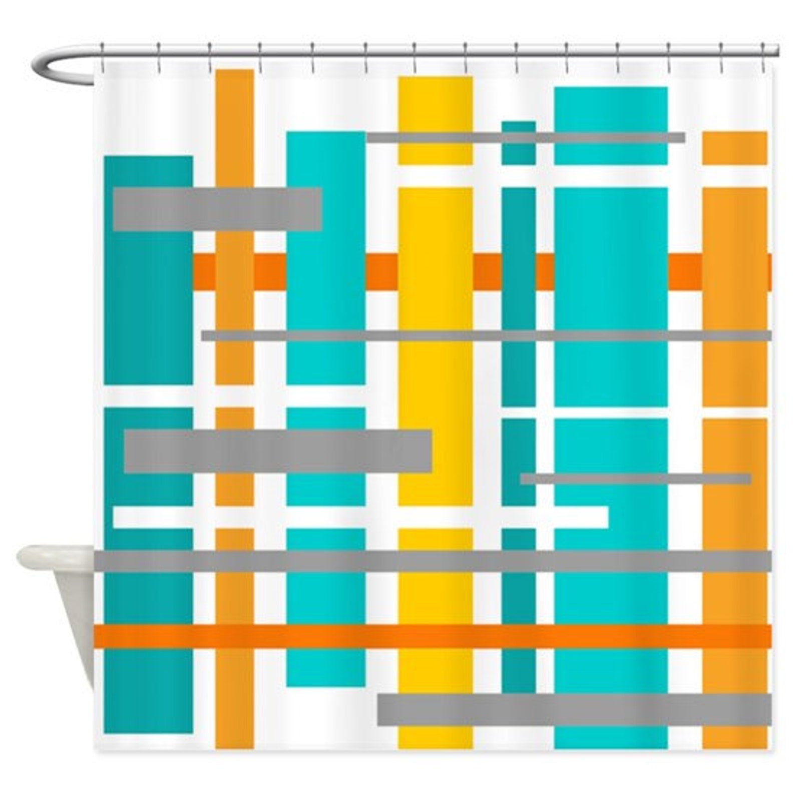 Mid Century Modern Shower Curtain Print Shower Curtain Mid Etsy