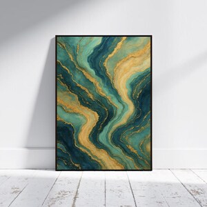 Wall art, marble texture with golden accents