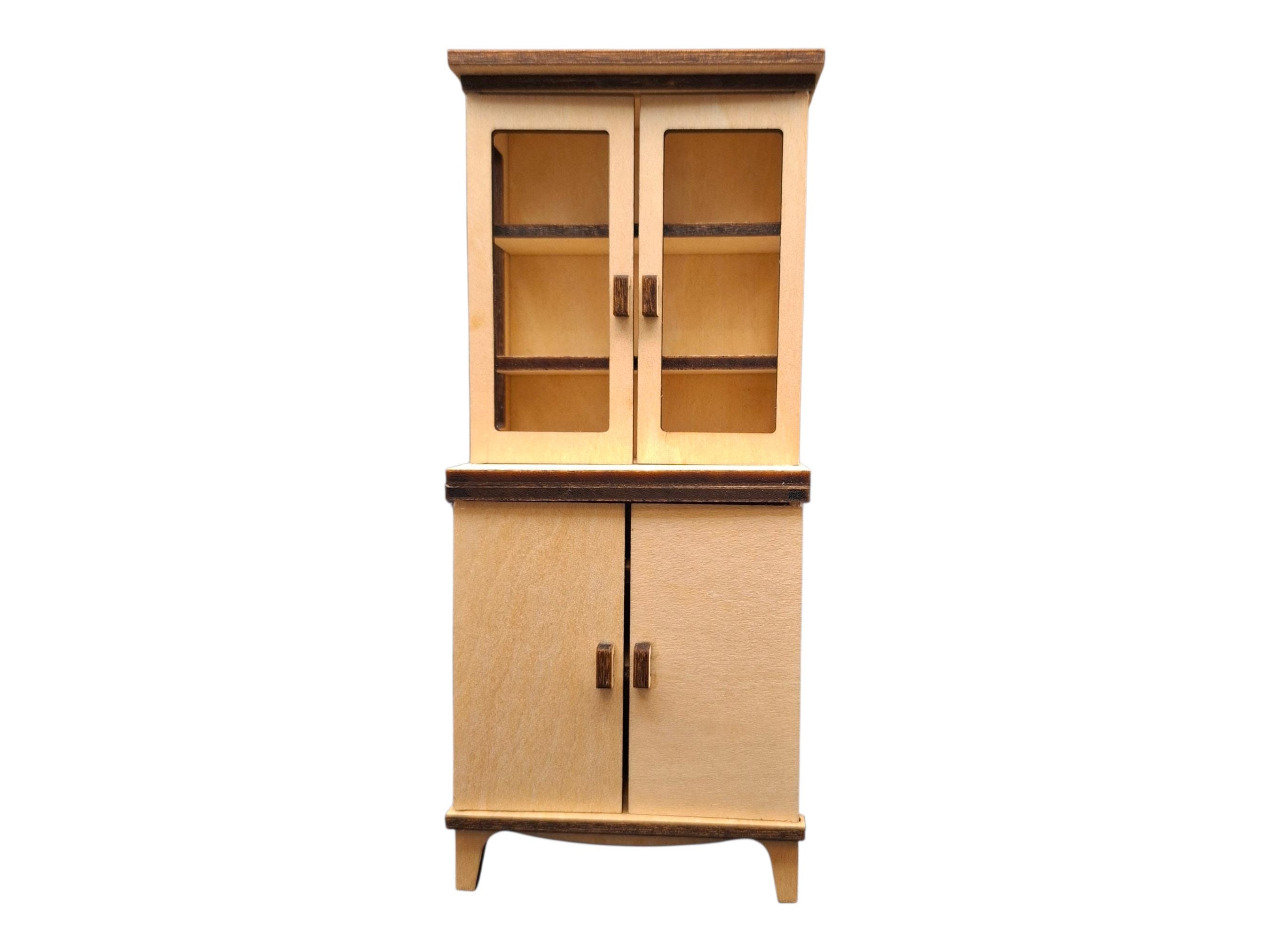 Miniatur Buffetschrank 8x10,1 Cm Aus Holz – Deko Für Puppenhäuser, Wichtelszenen & Miniaturwelten