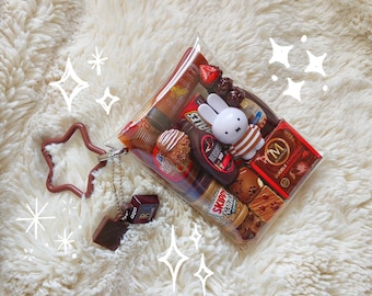 Miffy / Portachiavi con ciondolo a forma di snack giapponese in miniatura / Portachiavi con ciondolo a forma di animale Kawaii Gacha Gashapon / Heisei Retro / Coniglio Coniglietto