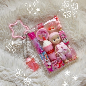 Äkta Sonny Angel Peach prydnadspåse | Miniatyr japansk nyckelring | Kawaii leksaksgashapon snackspåseberlock | Återvunnet bild 1