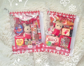 Sylvanian Trinket Pouch | Cute Animal Bag Charm | Keyring | Keychain | Carry Case | Calico Critters | Lime Green | Juminocore