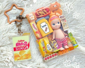 Authentic Sonny Angel Trinket Pouch | Miniature Japanese Snack Charm Keychain Keyring | Kawaii Toy Gacha Gashapon Bag Charm | Heisei Retro