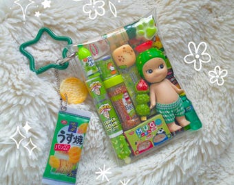 Authentic Sonny Angel Cactus Trinket Pouch | Miniature Japanese Keychain Keyring | Kawaii Toy Gacha Gashapon Snack Bag Charm | Heisei Retro